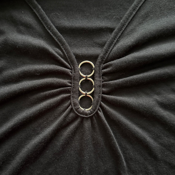 Harley-Davidson Womens Embellished Graphic Sleeve Large Bling Rhinestone V-Neck - Picture 7 of 10